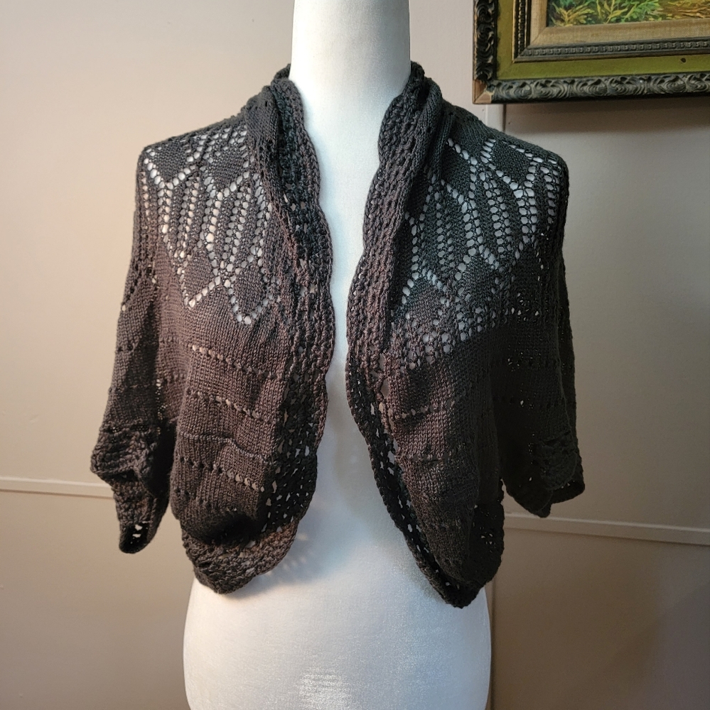 Dark Gray Knit Shawl